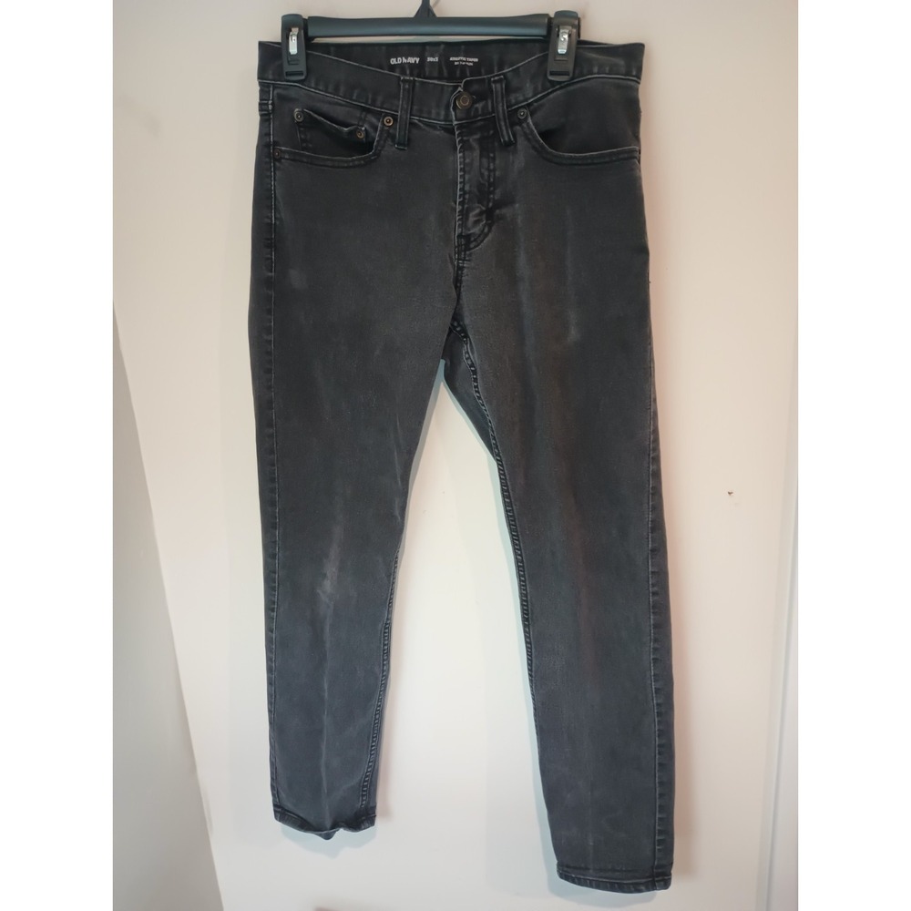 Old Navy Mens Jeans 30x30 Athletic Taper Built-In Flex Black Faded Stretch Denim